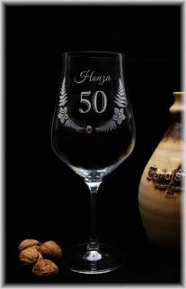 Výroční sklenice k narozeninám s kameny SWAROVSKI® (Sklenice 550 ml k narozeninám se SWAROVSKI®ELEMENTS)