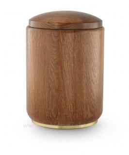 Urna dřevěná dubová s ozdobným podstavcem