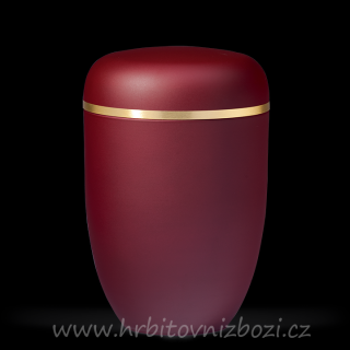 Urna ocelová vínověčervená zlatý pásek