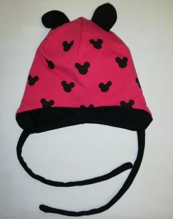Dětská čepice Yetty vel. 4 M (45 - 48 cm) - Mickey růžová (zavazovací) (Dětská čepice Yetty vel. 4 M (45 - 48 cm) zavazovací)