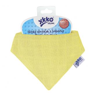 Dětský slintáček XKKO Organic Staré časy - Žlutý (Dětský slintáček XKKO Organic Staré časy - Wax Yellow)