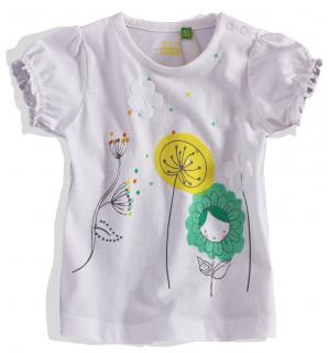 Dívčí tričko s krátkým rukávem vel. 74 - Bílé s květinkou (Babaluno) (Dívčí tričko s krátkým rukávem - Bílé s květinkou (Babaluno))