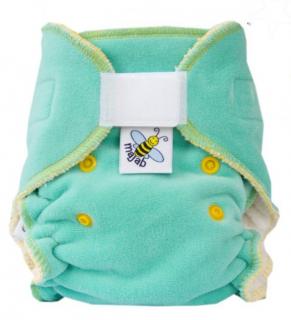 Noční novorozenecká kalhotková plena Majab SZ - Mentol (žlutá) (Kalhotková plenka noční novorozenecká Majab na suchý zip)