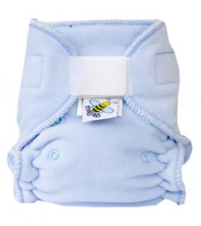 Novorozenecká kalhotková plena Majab SZ - Světle modrá (velur) (Novorozenecká kalhotková plena na suchý zip Majab)