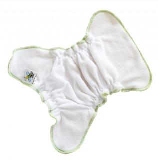 Novorozenecká kalhotková plena na snappi Majab - Bílá (jablíčková) (Novorozenecká kalhotková plena na snappi sponku Majab)