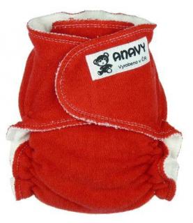Novorozenecká plenka na snappi Anavy - Červená (Novorozenecká plena, plenka kalhotková na snappi sponku Anavy)