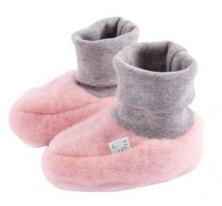 Vlněné botičky Popolini Iobio - Světle růžové, vel. 0 (Vlněné novorozenecké botičky Popolini)