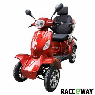 Elektrický čtyřkolový vozík RACCEWAY® STRADA ELECTRIC SCOOTER, vínový lesk (motor 1000W, rychlost 24km/h, dojezd 40km, led osvětlení, olověná baterie, bezpečnostní sedačka, nosnost 150kg)