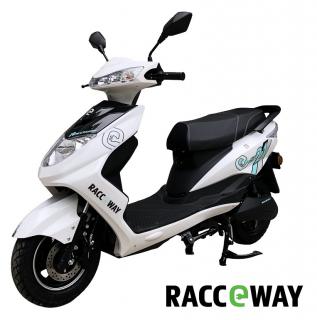 Elektroskútr RACCEWAY® CITY 21, bílý + Nosič zdarma (motor 1500W, rychlost 45km/h, baterie 20Ah / 72V, dojezd až 59km, olověná baterie, dálkové ovládání s alarmem, nosnost 150kg, včetně zadního nosiče)