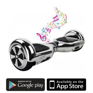 Stříbrná Kolonožka STANDARD chrom BT App (luxusní balanční vozítko bez řídítek s mobilní aplikací)