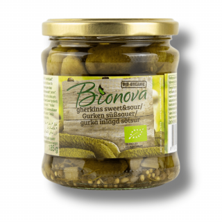 BIONOVA | Bio Sladkokyselé nakládané okurky Obsah: 330 g