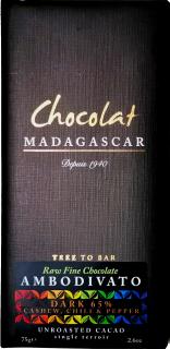 Chocolat Madagascar | 65 % Raw čokoláda s kešu - plantáž Ambodivato, Madagaskar