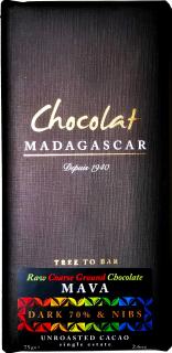 Chocolat Madagascar | 70 % raw čokoláda s kakao nibsy - plantáž Mava, Madagaskar