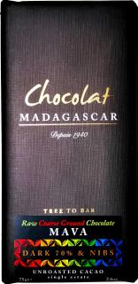 Chocolat Madagascar | 70% raw čokoláda s kakaovými boby - 75 g