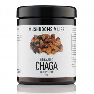 Mushrooms4Life | Houba Chaga (Rezavec šikmý) v prášku - 60 g