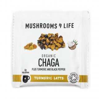Mushrooms4Life | Kokosové latté - Chaga & Turmeric - 6 g, 60 g, 120 g Obsah: 6g - 1 dávka