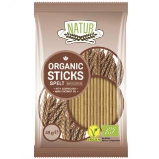 NATUR | Bio celozrnné slané špaldové tyčinky - 45 g