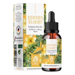 Naturtreu | Vitamín D3+K2 kapky 20 000 I.E. - Sonnenelixier - 30 ml