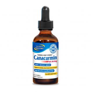 North American Herb & Spice | Micelizovaný olej z kurkumy a bio konopí pro regeneraci svalů a kloubů - CanaCURMIN - 60 ml