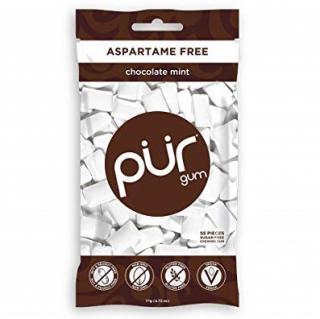 Přírodní žvýkačky bez aspartamu a cukru - Mint Chocolate | PÜR Obsah: 55 ks