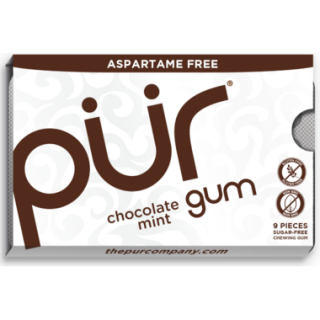 Přírodní žvýkačky bez aspartamu a cukru - Mint Chocolate | PÜR Obsah: 9 ks