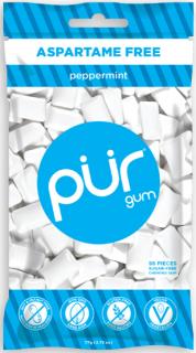 Přírodní žvýkačky bez aspartamu a cukru - Peppermint | PÜR Obsah: 55 ks