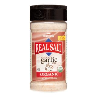 Real Salt™ - Ochucená mořská sůl  Jemně mletá s bio česnekem - 1 g - 234 g Obsah: 135 g