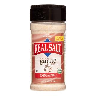 Real Salt™ - Ochucená mořská sůl  Jemně mletá s bio česnekem - 1 g - 234 g Obsah: 234 g