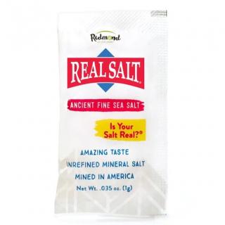 Real Salt™ - Ochucená mořská sůl  Jemně mletá s bio česnekem Obsah: 1 g