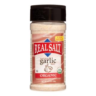 Real Salt™ - Ochucená mořská sůl  Jemně mletá s bio česnekem Obsah: 234 g