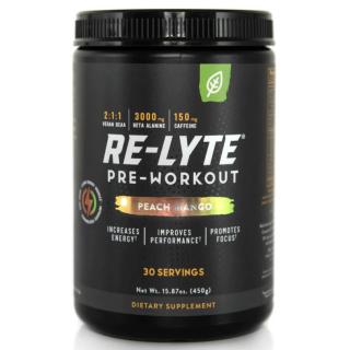 Redmond | Re-Lyte® Pre-Workout se směsí elektrolytů a rostlinných BCAA - 450 g Obsah: Broskev Mango