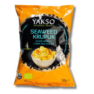 YAKSO | Bio Indonéské krekry (krupuk) - mořské řasy Wakame