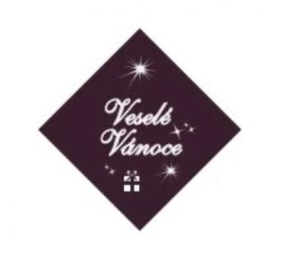 Dekor nápis VESELÉ VÁNOCE tmavý