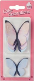 Dekorace z jedlého papíru Motýlci pasteloví (8 ks)