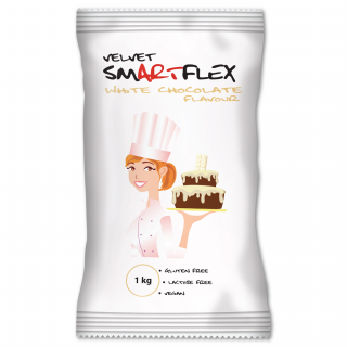 Smartflex Velvet Bílá čokoláda 1 kg v sáčku (Potahovací a modelovací hmota na dorty)