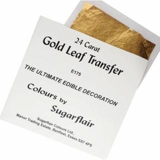 Sugarflair Transfer plát zlatý 24 karátů (8 x 8 cm)