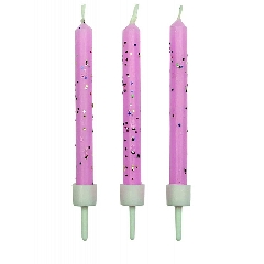 Svíčky PME - růžové s glitry