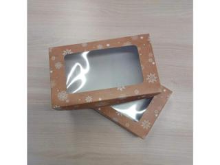 Vánoční krabice na cukroví hnědá (25 x 15 x 5 cm)  (1 kus)