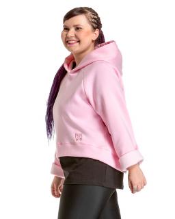 Dámská mikina FLUFFY crop růžová Velikost: Unisize