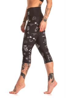 Dámské legíny ANTIDEPKY BLACK AND WHITE 3/4 Legíny velikost: L/XL
