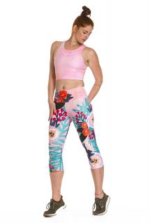 Dámské legíny FLOWER IN BLOOM 3/4 + Legíny velikost: L/XL