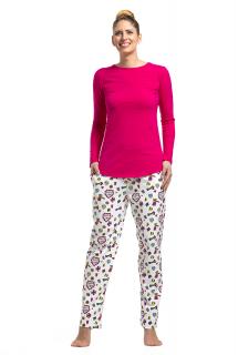 Dámské pyžamo PURA VIDA s dlouhým rukávem Velikost: L, Barva: Růžová