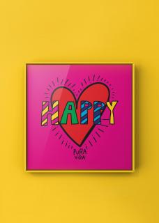 Plakát HAPPY Rozměr: 25x25 cm