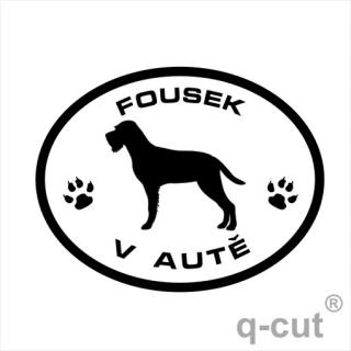 Fousek v autě (samolepka český fousek)