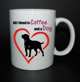 hrnek All I need is coffee and a dog - rotvajler (hrneček rottweiler)