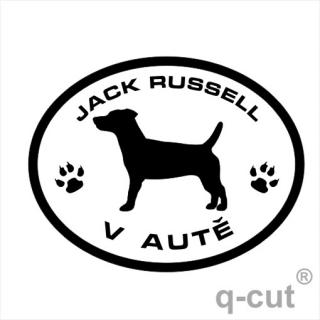 Ruslík v autě (samolepka Jack Russell)