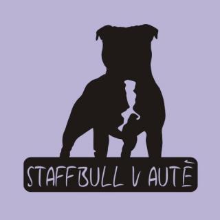 Staffbull v autě - možno jméno ZDARMA (samolepka stafordšírský bulteriér)