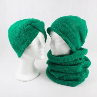 EXTRA SET čelenka + čepice + nákrčník Extravagart.BASIC BARVA: green