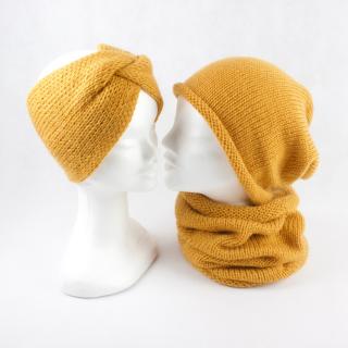EXTRA SET čelenka + čepice + nákrčník Extravagart.BASIC BARVA: yellow