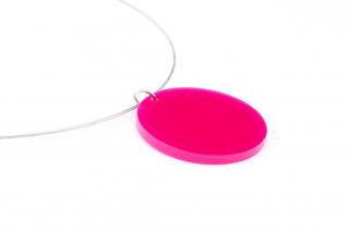 Náhrdelník Extravagart.circle 4 cm - na lanku Barva: pink